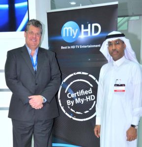 Cliff Nelson, CEO of My HD and Eng. Khalid Ahmed Balkheyour The President and CEO of ARABSAT.